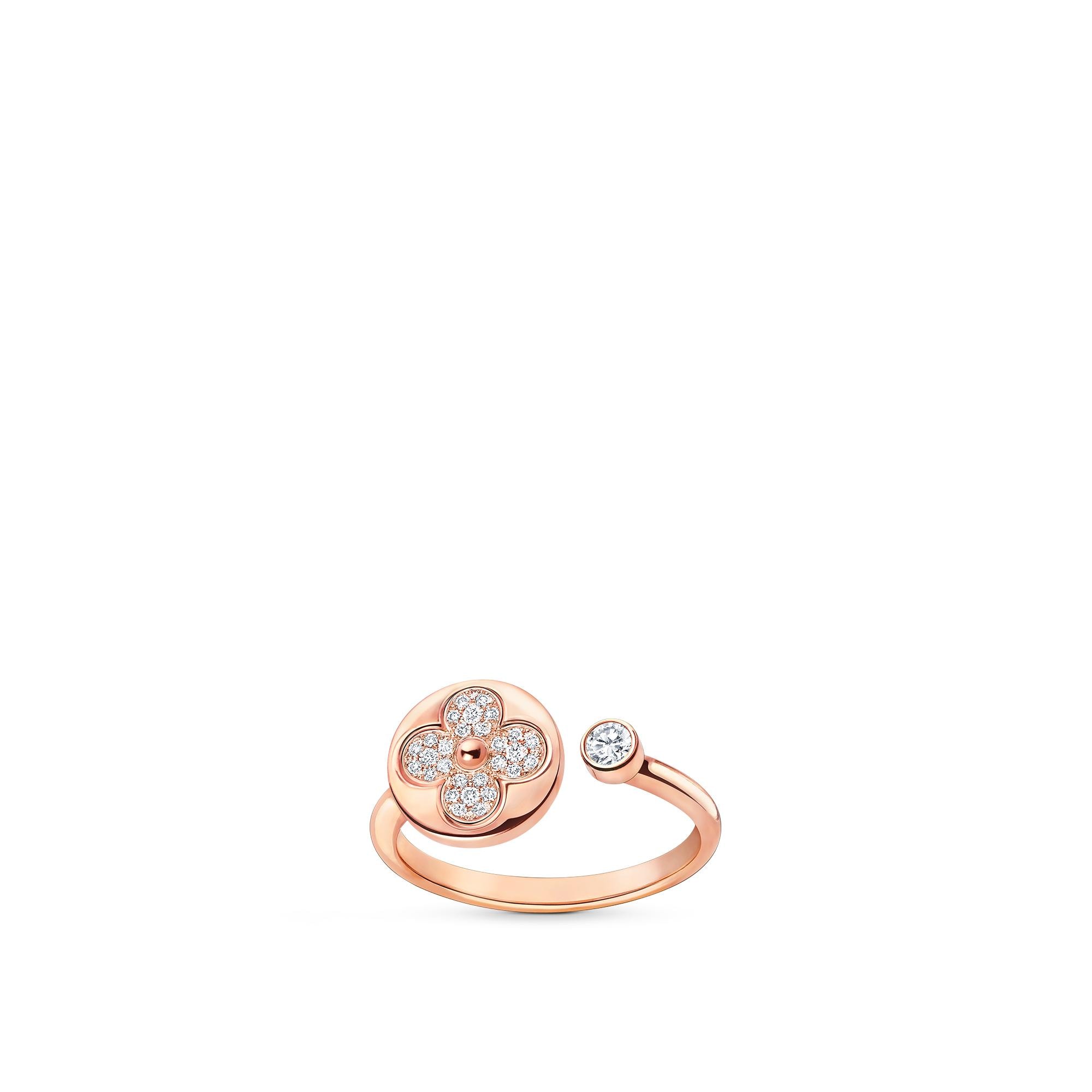 Color Blossom Mini Sun Ring, Pink Gold And Diamonds - Categories
